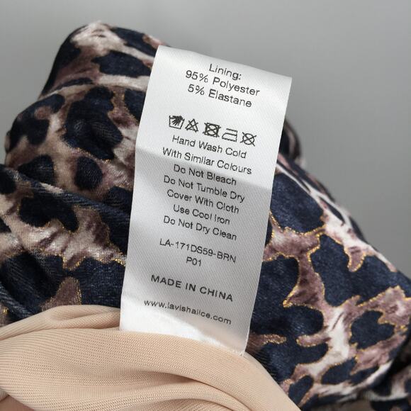 Lavish Alice Cold Shoulder Crush Velvet Cocktail Sheath Dress Sz 10 Leopard NWT - Picture 8 of 8